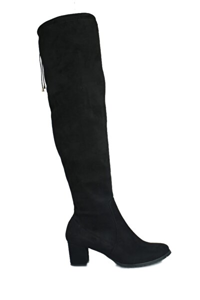 Fitbas Γυναικείες μπότες μαύρες 111741 008 Blunt Toe Stretch Large Small Size