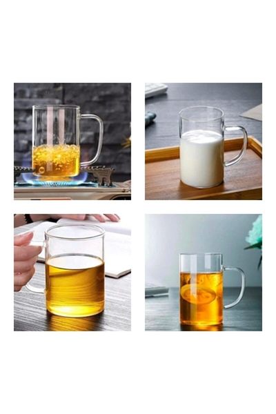 Bayev 6-Piece Borasilicate Fire Resistant Glass Mug Set