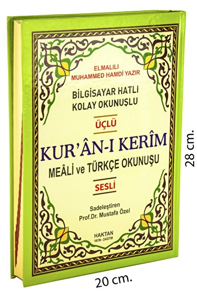 Haktan Yayın Dağıtım Arapça - Türkçe Okunuş Ve Mealli Kuranı Kerim Rahle Boy Sesli - Üçlü Kuran -