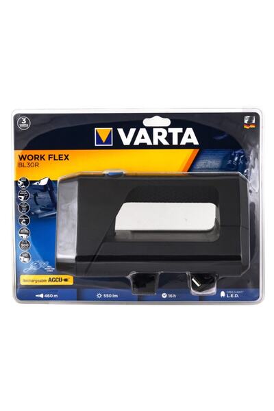Varta 460m Işık Menzili Work Flex Şarjlı El Feneri Siyah Led 18684