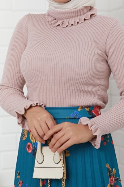 ALLMİRA FASHION Pudra Fırfırlı Badi