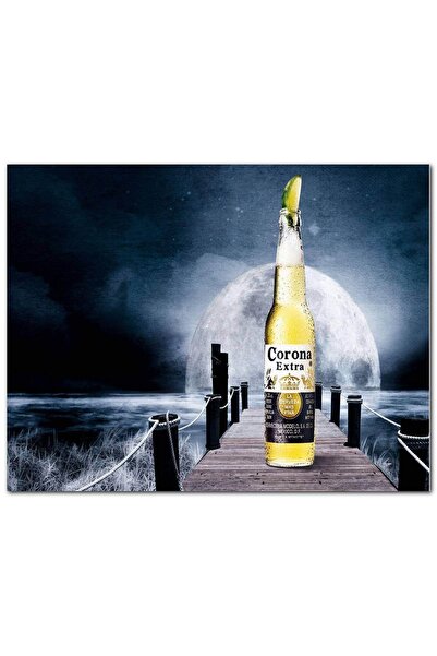 Cakatablo Wooden Painting Pier Giant Full Moon Corona and Lime (35X50 cm Size)