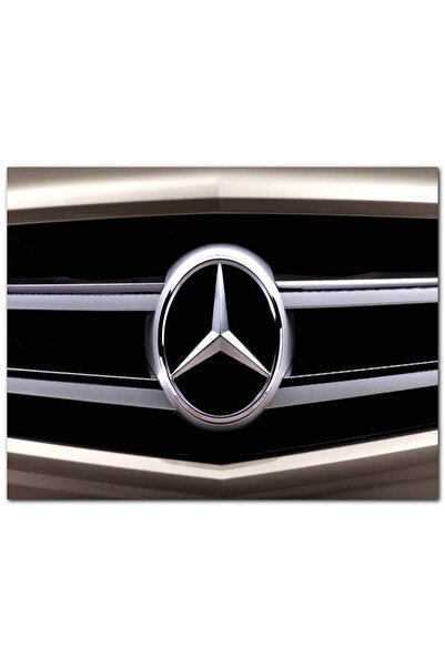 Cakatablo Ahşap Tablo Mercedes Benz Ön Panjur Ve Logo (35x50 Cm Boyut)