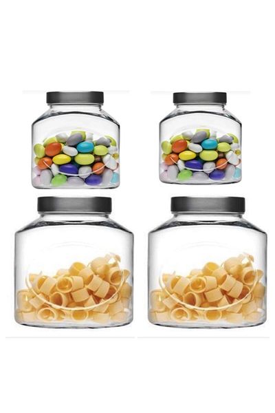 Paşabahçe 2 Size Ellipse Metal Jar with Lid