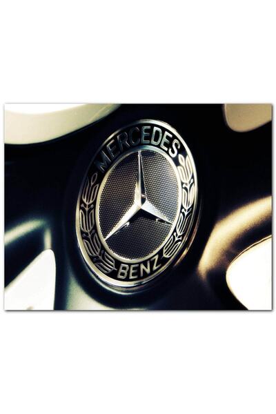 Cakatablo Ξύλινος πίνακας με λογότυπο Mercedes Benz (Μέγεθος 25x35 εκ.)