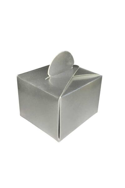 ELITETIME 25 Pieces Cardboard Turkish Delight Box Silver (5 cm x 5 cm x 4 cm)