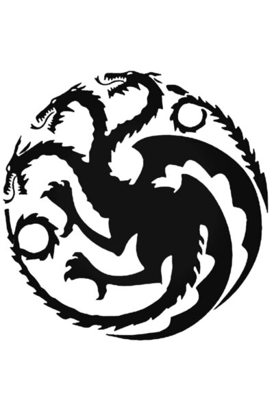 Universal ملصق حائط من Game Of Thrones House Targaryen ملصق حائط لتزيين السيارة مقاس 20 سم