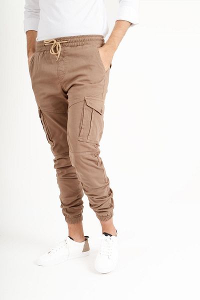 Luppo Club Ανδρικό παντελόνι Cargo Beige με ελαστική μέση και πόδι