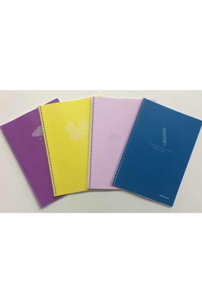 Mopak 120 Sheets Lined A4 Plastic Cover Spiral Notebook