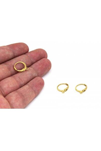 Dibati Accessories 10 Çift 20 Adet Gold Renk Küpe Kancası Küpe Klipsi Malzemesi