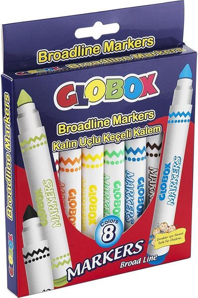 Globox 8 Color Thick Tip Felted Pen - 1522 Model