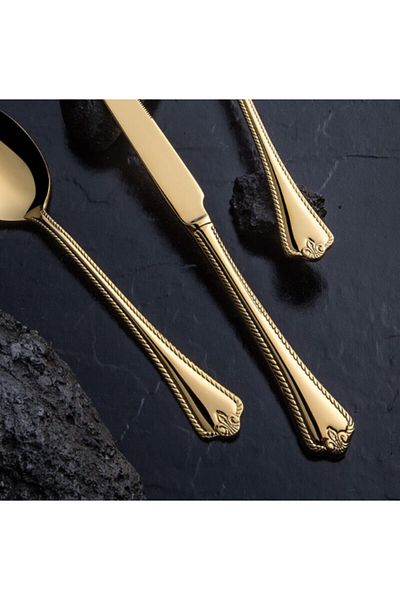 Nehir Fulya Tıt Gold 89P Leather Boxed Cutlery Set