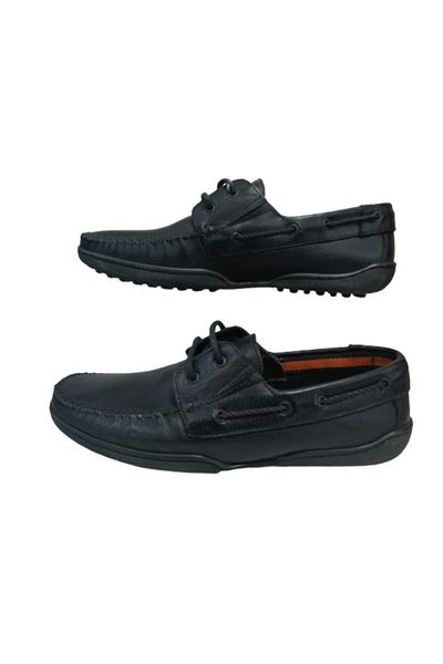 Rekirs Мъжки черни мокасини с връзки Re097-10