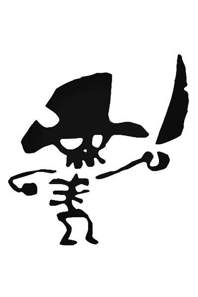 Universal Αυτοκόλλητο Pirate 02 25 - Αυτοκόλλητο αυτοκινήτου, αυτοκινήτου, στήριγμα και τοίχου 20 cm