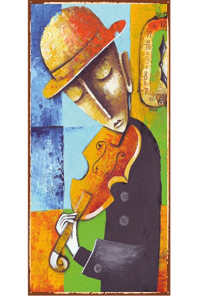 Hayat Poster Μίνι ρετρό ξύλινη αφίσα - Άνθρωπος που παίζει βιολί (10x20 cm)