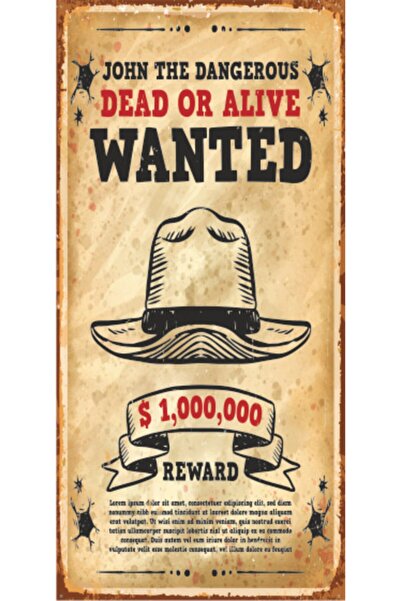 Hayat Poster Μίνι ρετρό ξύλινη αφίσα - Wanted Wanted 10x20 cm