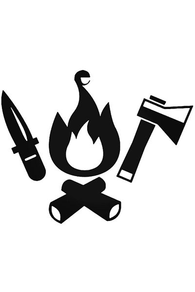 Universal Camping Camp Fire Sticker Car Auto Crest Wall Sticker 20 cm