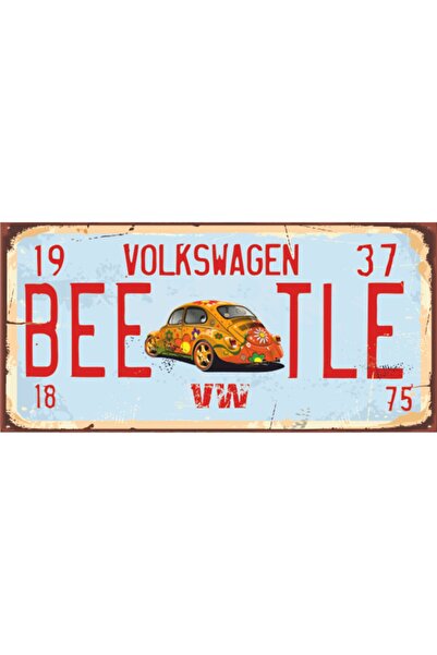 Hayat Poster Vosvos Tabela (10 Cm X 20 Cm) Mini Retro Ahşap Poster