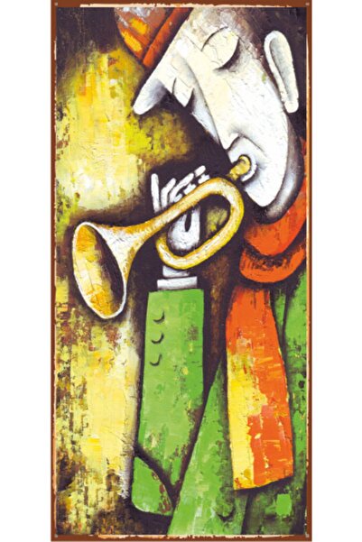 Hayat Poster Μίνι ρετρό ξύλινη αφίσα - Κακοποιημένος μουσικός (10 cm X 20 cm)