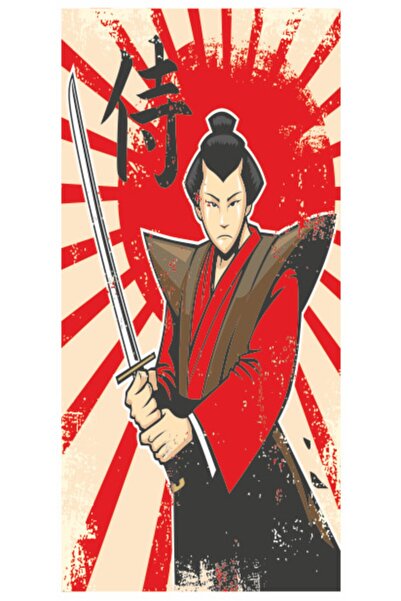 Hayat Poster Ξύλινη αφίσα Samurai Mini Retro - 10 cm x 20 cm