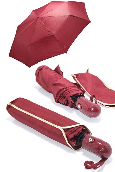 Genel Markalar Tam Otomatik Dayanıklı Kaliteli Şemsiye Bordo Renk