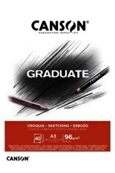 Canson Sketch Block Graduate Croquıs 40 Sy A3 96 Gr - White