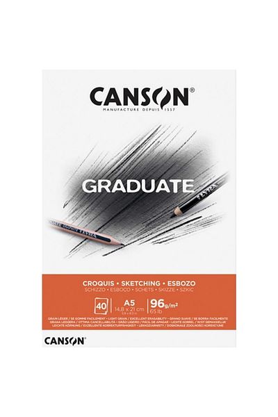 Canson A5 Sketch Block (Sketch Drawing Book) Graduate Croquis 40 Sheets 96 Grams400110361