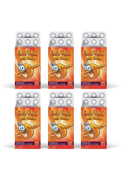 Easy Fishoil Easyvi?tEasyfishoilBetaGlucan- Chewable 30 Gel Tablets, Pack of 6
