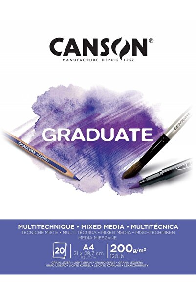 Canson Graduate Mixed Media Багатофункціональний альбом для ескізів 200 г. A4 20 сторінок