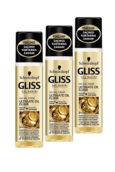 Gliss Ultimate Oil Elixir Sıvı Saç Kremi 200 ml x 3 Adet