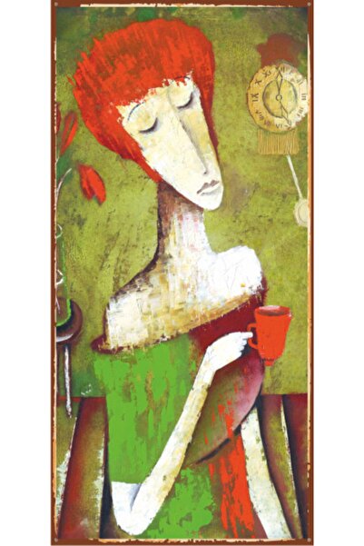 Hayat Poster ملصق خشبي صغير لشرب القهوة مقاس 10 سم × 20 سم