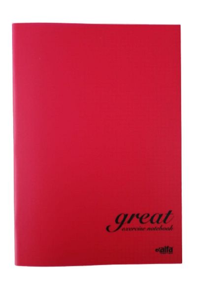 Alfa Checkered 100 Sheets A4 Size Notebook with Plastic Cover