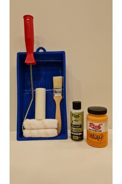 Rich Multi Decor Chalked Dolap Boyama Seti 250 Cc Barcelona Turuncu + ( 120 C...