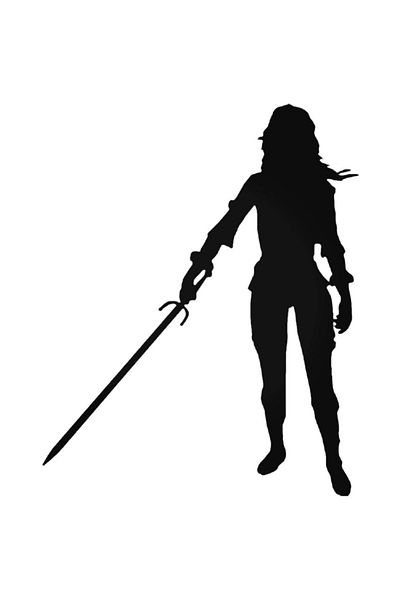 Universal The Witcher 3 Wild Hunt Cirilla Of Cintra Silhouette Αυτοκόλλητο Αυτοκόλλητο Αυτοκόλλητο Αυτοκόλλητο Τοίχου 20cm
