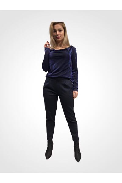 PARK İSTANBUL64 Dámské námořnické modré látkové kalhoty