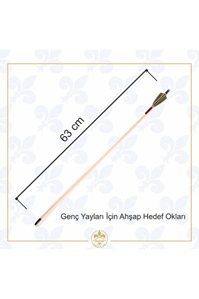 KONURALP OKÇULUK Geleneksel Okçuluk - Ahşap Ok (2,5" Tüylü- 63cm) Genç Yay Oku.