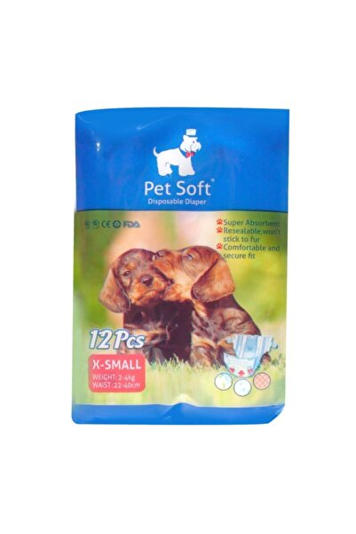 Mixpet Pet Soft Köpek Için Alt Tuvalet Bezi Xsmall 22-40cm 12 Li