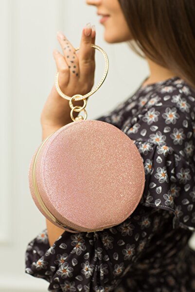 weem bag Bilezik Pembe Simli Abiye Çanta