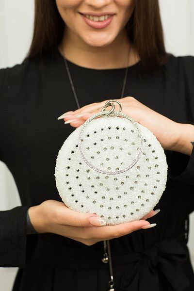 weem bag Βραχιόλι από λευκή πέτρα βραδινό φόρεμα τσάντα