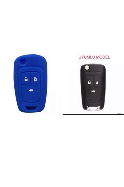 Opel Astra Insignia Corsa 3 Key Silicone Key Protection Case Blue Color