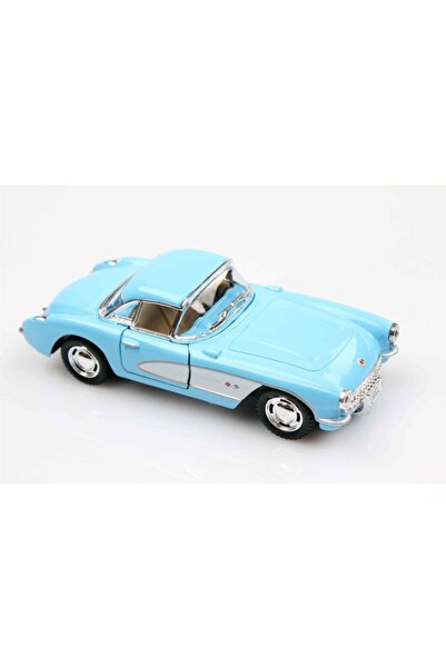 Kinsmart سيارة شيفروليه كورفيت 1957 زرقاء 1/34 سحب قطرة مصبوبة نموذج سيارة كل...