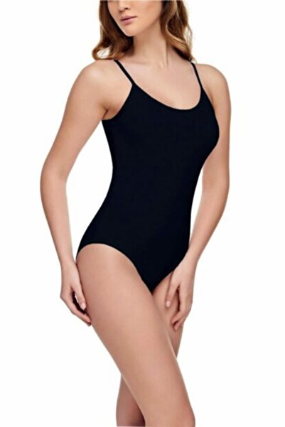 Seher Yıldızı Women's Rope Strap Hooked Bodysuit 3 Black 3 White Color 54856