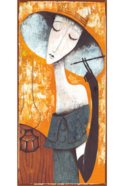 Hayat Poster Ξύλινη αφίσα Lady Mini Retro - 10 cm x 20 cm