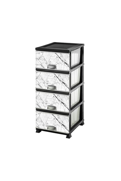 elifplastik Elif 4 Çekmeceli Desenli Komodin