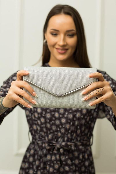 weem bag Βραδινή τσάντα φόρεμα με ασημί γκλίτερ