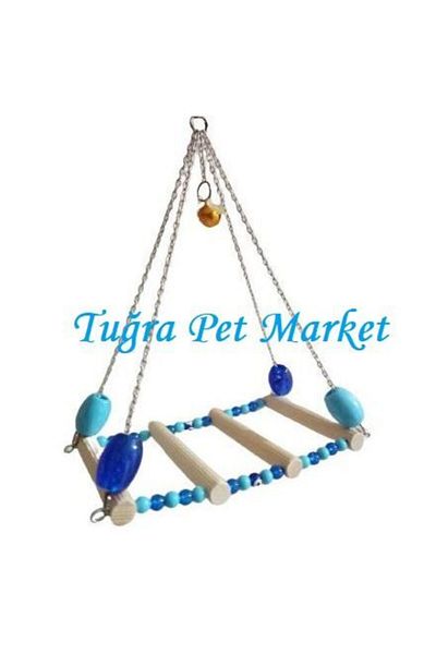 Ahşap el yapım Tuğra Pet Market Toy Set for Lovebirds