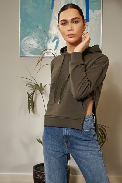Kadın Haki Ashley Oval Sweatshirt