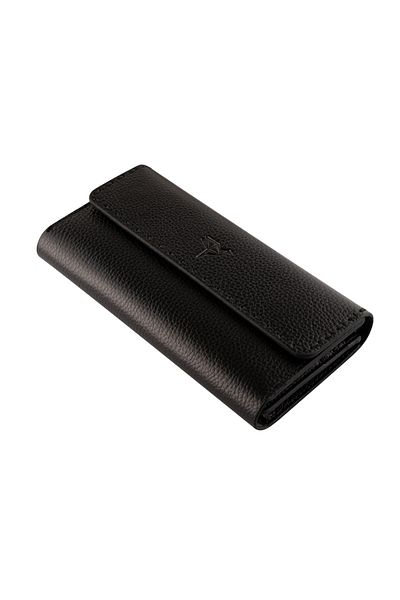 Garbalia Black Women's Money Portfolio with Genuine Leather Phone Compartment 19cmx10cm