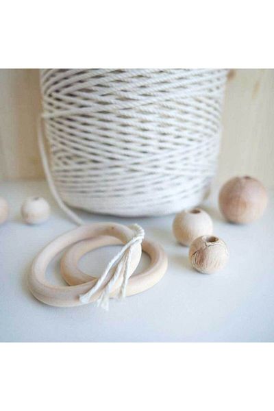 Ritzz 4mm // 3 Twist // 500 Gr // Βαμβακερό σχοινί // Εκρού