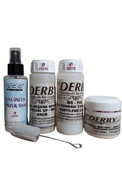 Derby Krem Full Oto Döşeme Koltuk Bakım Boyama Temizleme Tamir Seti